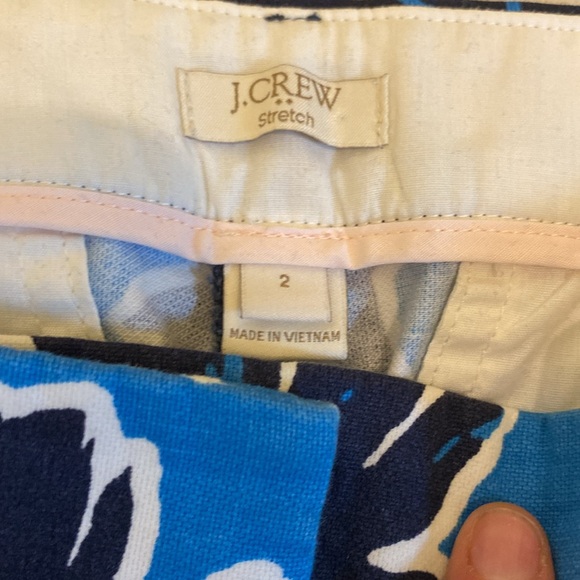 J.Crew Vibrant Blue Cotton Floral Pants – Size 2 - Picture 4 of 5